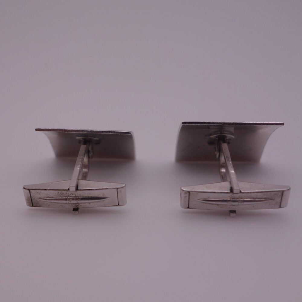 Silver Color Cuff Links with Pattern - Picture 4 of 14